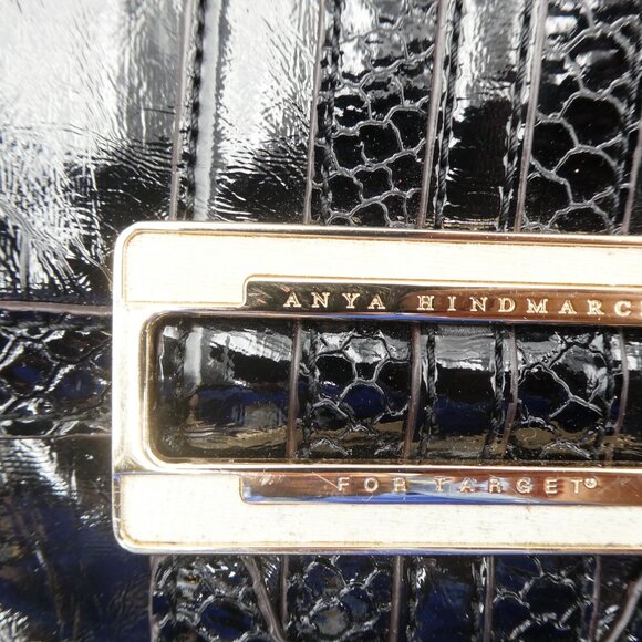 Anya Hindmarch for Target Black Faux Leather Shoulder Bag As-Is - Picture 4 of 11